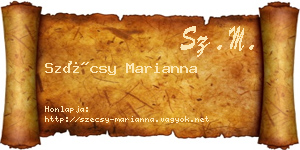 Szécsy Marianna névjegykártya